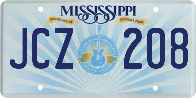 MS license plate JCZ208