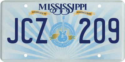 MS license plate JCZ209