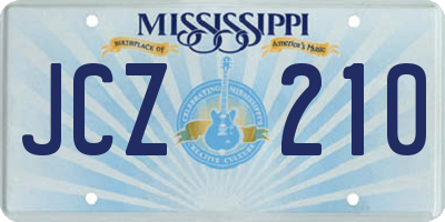 MS license plate JCZ210