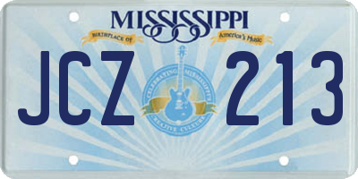 MS license plate JCZ213