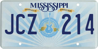 MS license plate JCZ214