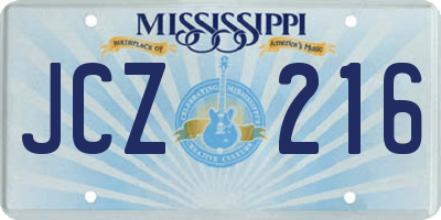 MS license plate JCZ216