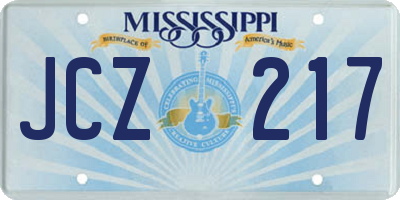 MS license plate JCZ217