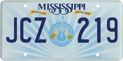 MS license plate JCZ219