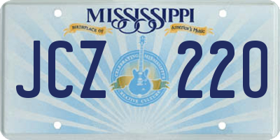 MS license plate JCZ220