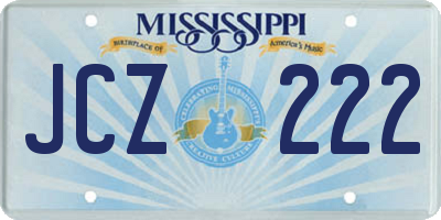 MS license plate JCZ222
