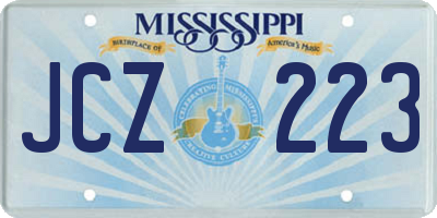 MS license plate JCZ223