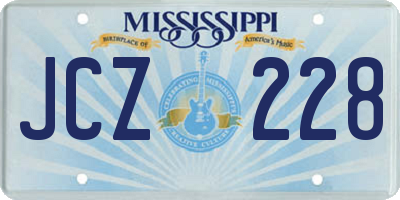MS license plate JCZ228