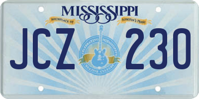 MS license plate JCZ230