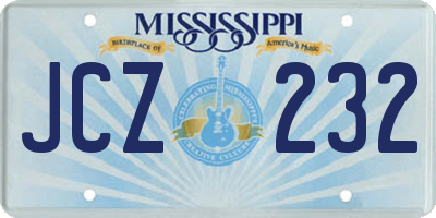 MS license plate JCZ232