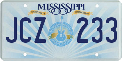 MS license plate JCZ233