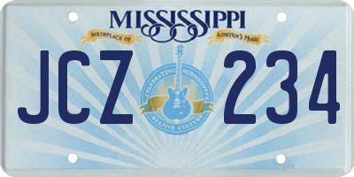 MS license plate JCZ234