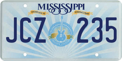 MS license plate JCZ235