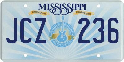 MS license plate JCZ236