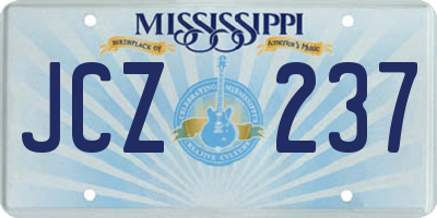 MS license plate JCZ237