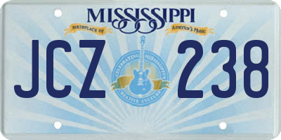 MS license plate JCZ238