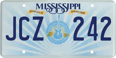 MS license plate JCZ242
