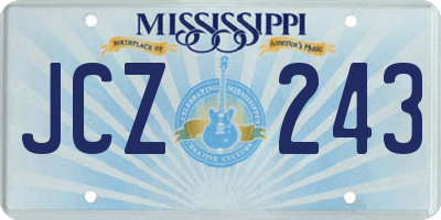 MS license plate JCZ243
