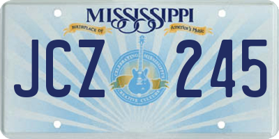 MS license plate JCZ245