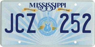 MS license plate JCZ252