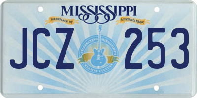 MS license plate JCZ253