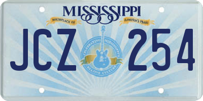 MS license plate JCZ254