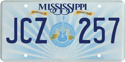 MS license plate JCZ257