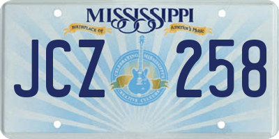 MS license plate JCZ258