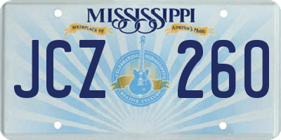 MS license plate JCZ260