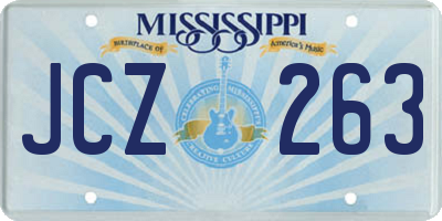 MS license plate JCZ263