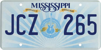 MS license plate JCZ265