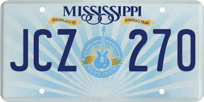 MS license plate JCZ270