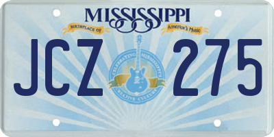 MS license plate JCZ275