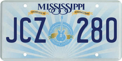 MS license plate JCZ280