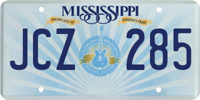 MS license plate JCZ285