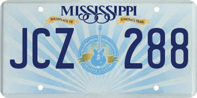 MS license plate JCZ288