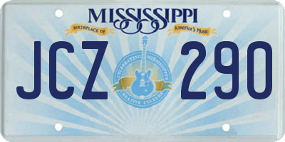 MS license plate JCZ290