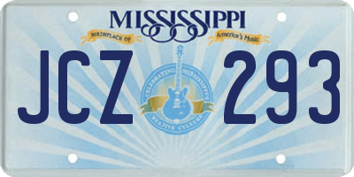 MS license plate JCZ293