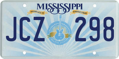 MS license plate JCZ298