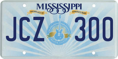 MS license plate JCZ300