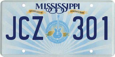 MS license plate JCZ301