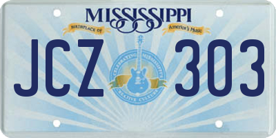 MS license plate JCZ303