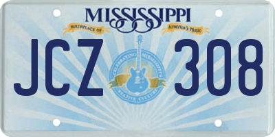 MS license plate JCZ308