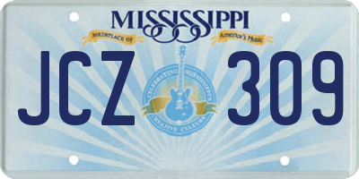 MS license plate JCZ309