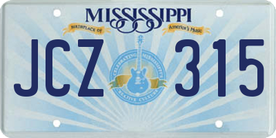 MS license plate JCZ315