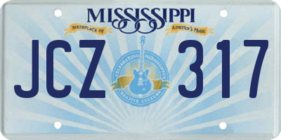 MS license plate JCZ317