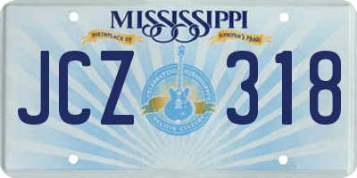 MS license plate JCZ318