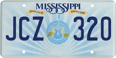 MS license plate JCZ320