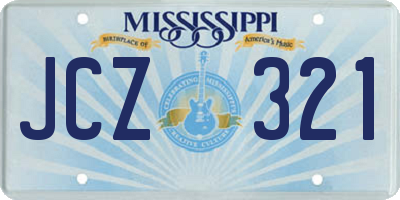 MS license plate JCZ321