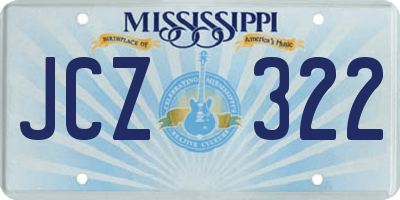 MS license plate JCZ322